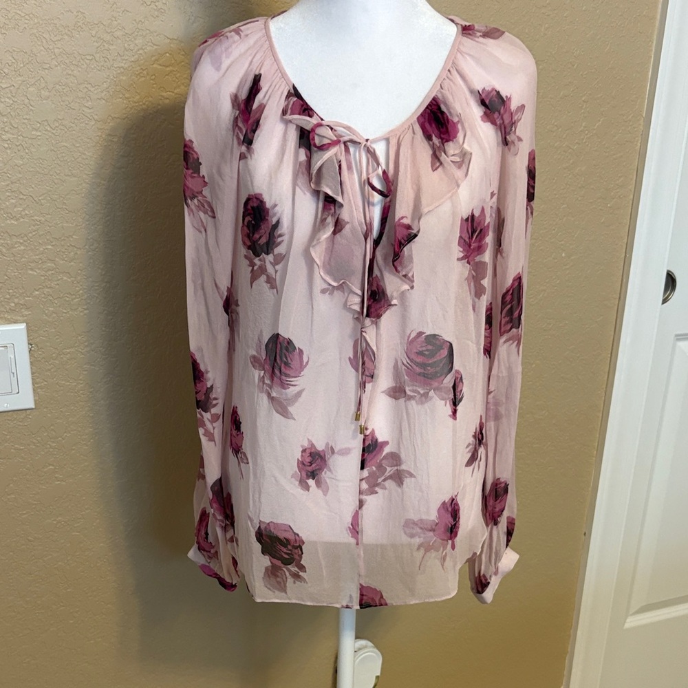 Kate‎ Spade Pink Floral Sheet Blouse, Size M/L